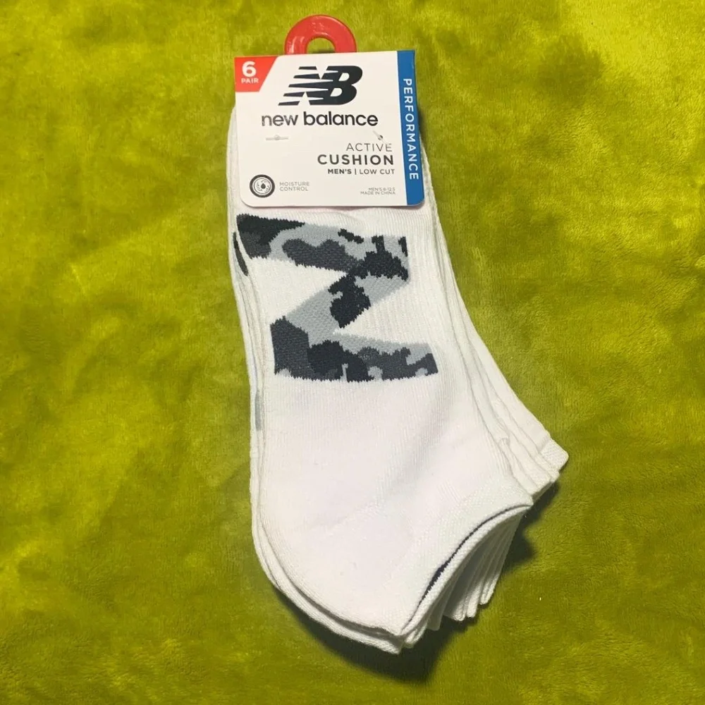 NWT New Balance Active Cushion Men's Low Cut Socks 6 pairs